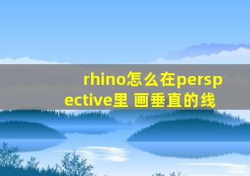 rhino怎么在perspective里 画垂直的线